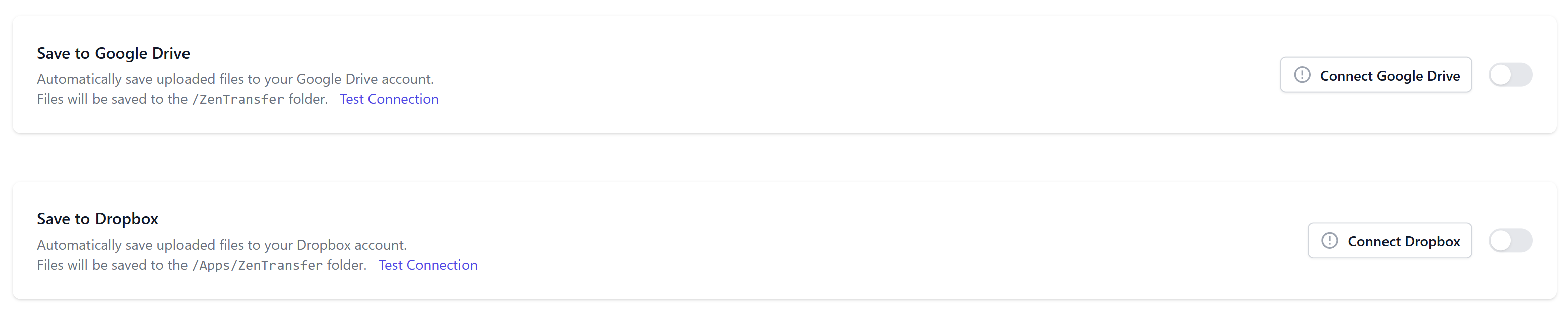 Google Drive and Dropbox integration